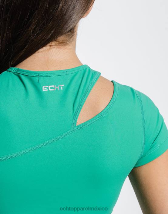 manga corta cruzada mujer verde esmeralda ECHT ropa 884H480