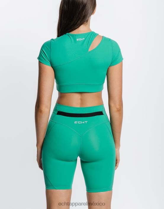 manga corta cruzada mujer verde esmeralda ECHT ropa 884H480