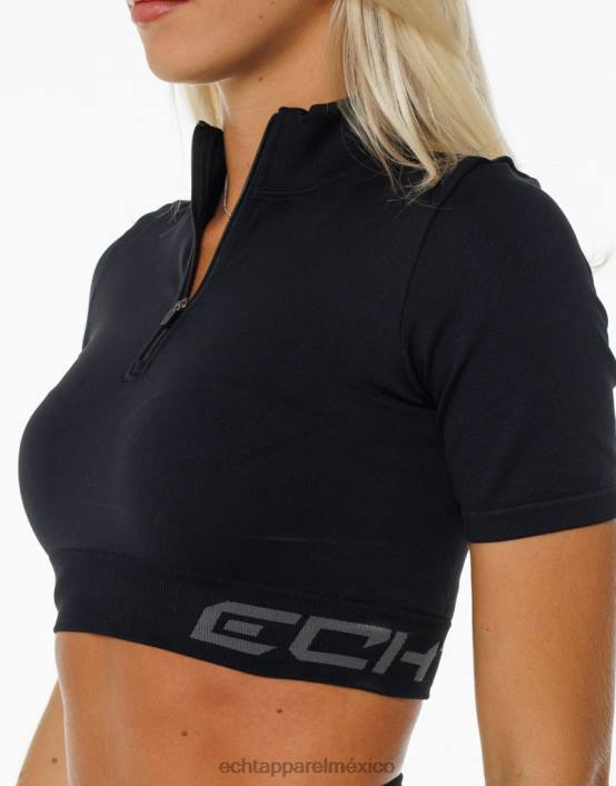 surgir estilo manga corta mujer negro ECHT ropa 884H76