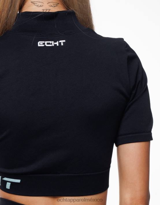 surgir estilo manga corta mujer verde negro ECHT ropa 884H370