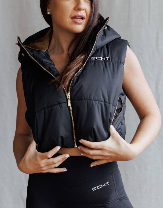 chaqueta chaleco essentia mujer negro ECHT ropa 884H64