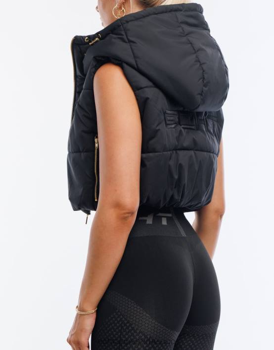 chaqueta chaleco essentia mujer negro ECHT ropa 884H64