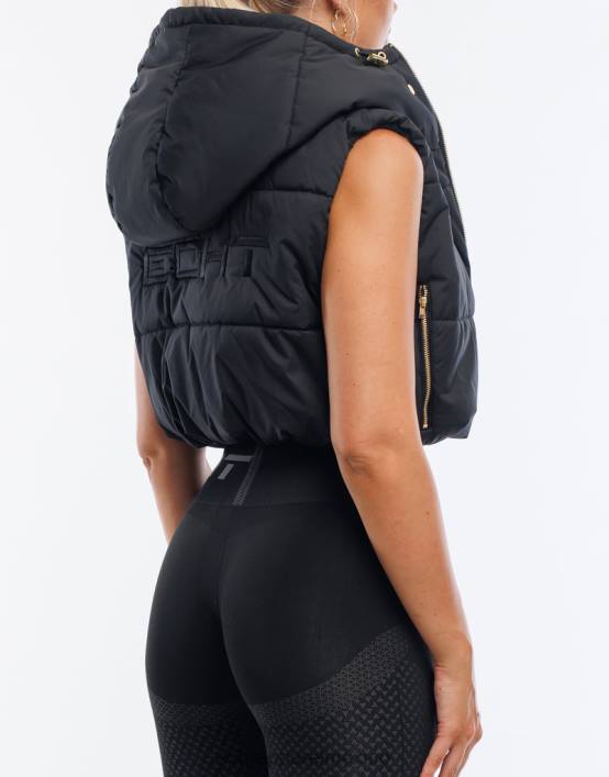 chaqueta chaleco essentia mujer negro ECHT ropa 884H64