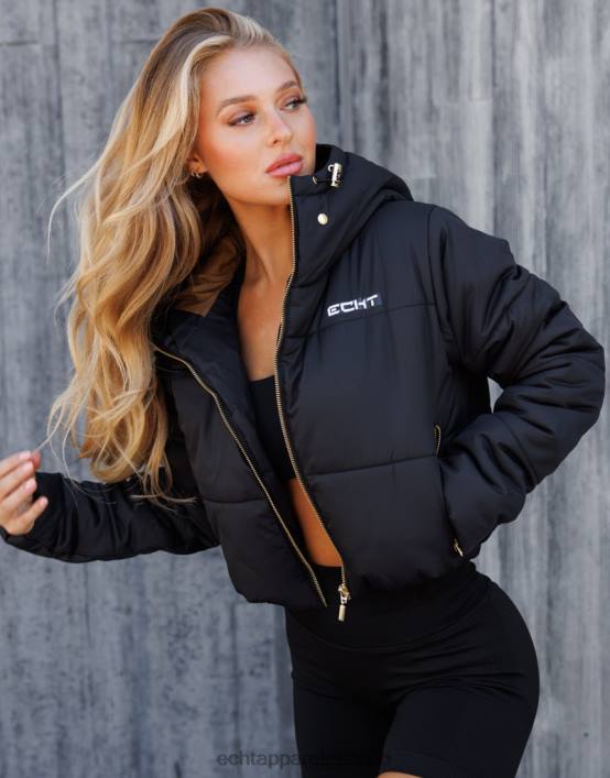 chaqueta corta essentia mujer negro ECHT ropa 884H27
