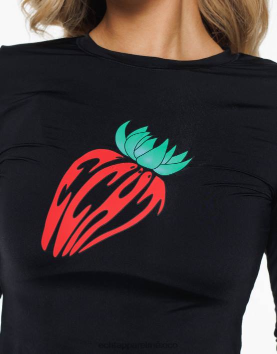 fresa manga larga mujer negro ECHT ropa 884H185