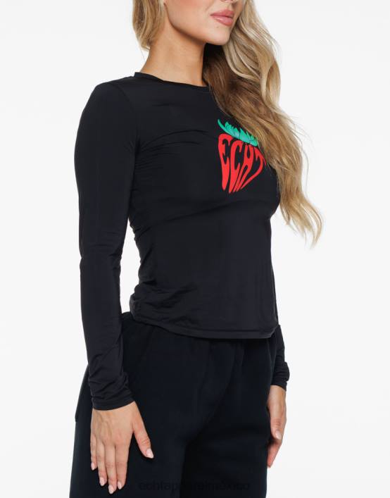 fresa manga larga mujer negro ECHT ropa 884H185