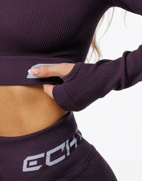 surgir estilo manga larga mujer ciruela ECHT ropa 884H30