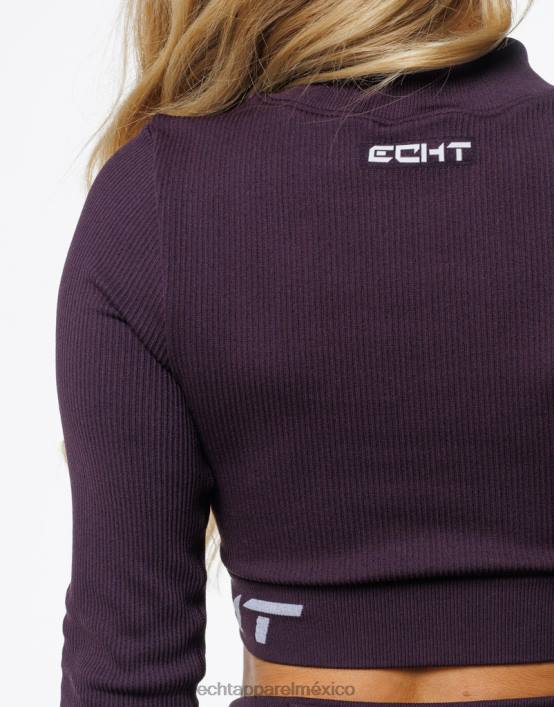 surgir estilo manga larga mujer ciruela ECHT ropa 884H30