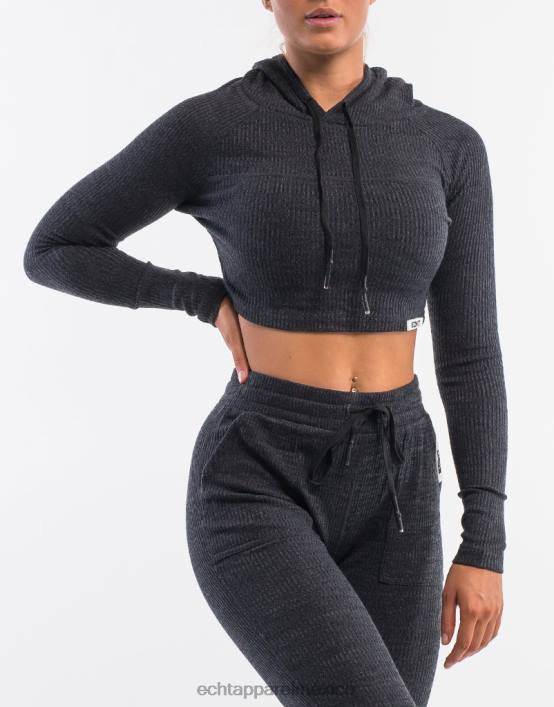 sudadera con capucha cómoda mujer marga negra ECHT ropa 884H453