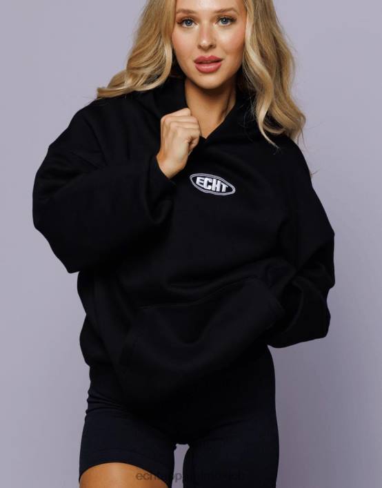 sudadera con capucha clásica mujer negro ECHT ropa 884H132