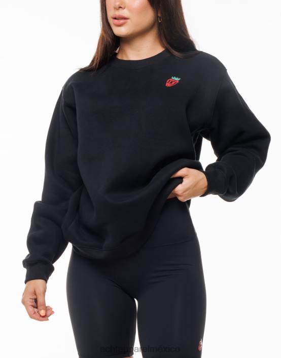 suéter de fresa mujer negro ECHT ropa 884H183