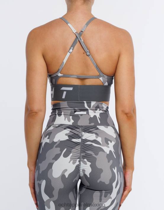 sujetador deportivo hiper camuflaje mujer gris sigiloso ECHT ropa 884H147