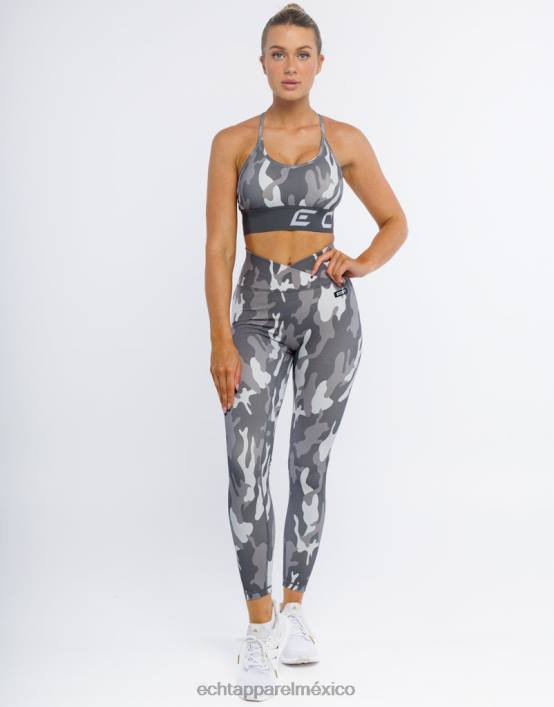 sujetador deportivo hiper camuflaje mujer gris sigiloso ECHT ropa 884H147