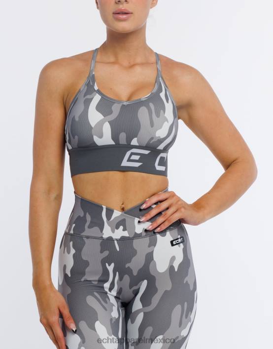 sujetador deportivo hiper camuflaje mujer gris sigiloso ECHT ropa 884H147