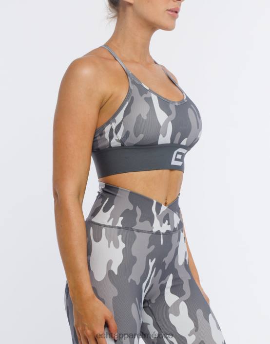 sujetador deportivo hiper camuflaje mujer gris sigiloso ECHT ropa 884H147