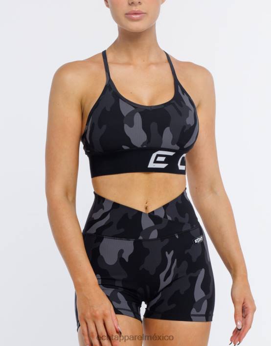sujetador deportivo hiper camuflaje mujer negro ECHT ropa 884H145