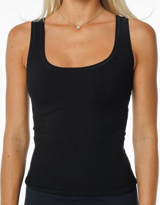 tanque acanalado mujer negro ECHT ropa 884H213