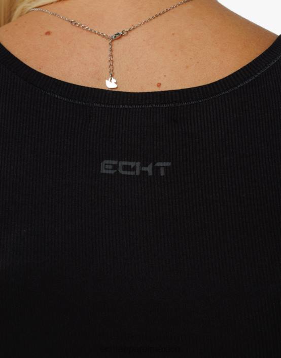 tanque acanalado mujer negro ECHT ropa 884H213