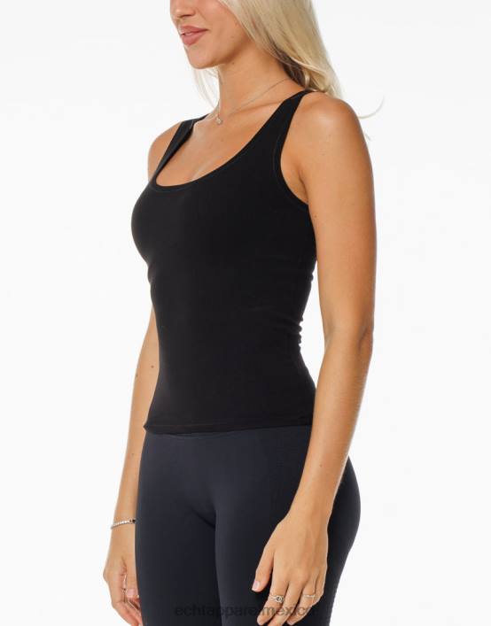 tanque acanalado mujer negro ECHT ropa 884H213